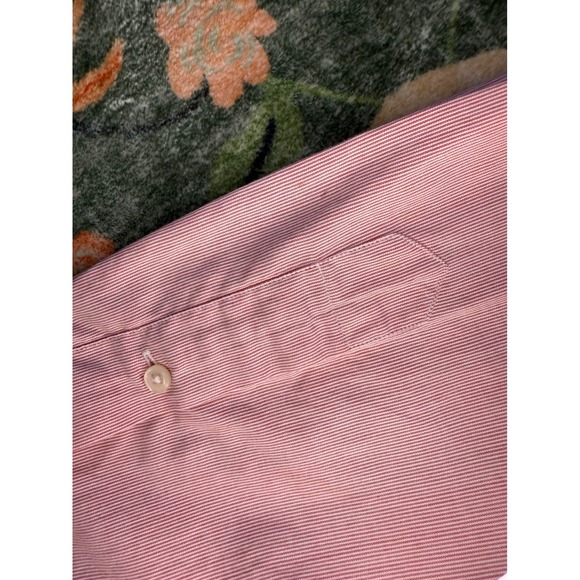 Ralph Lauren Yarmouth Mens 17 34/35 Red White Striped Cotton Button Down Shirt - Picture 14 of 15